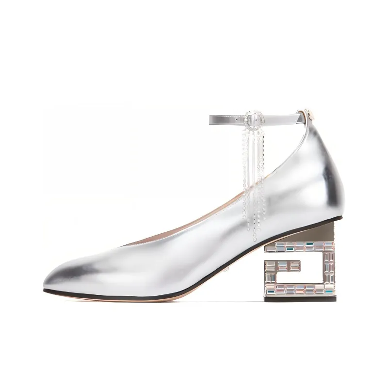 GUCCI Metallic G Block Heel Pumps-0