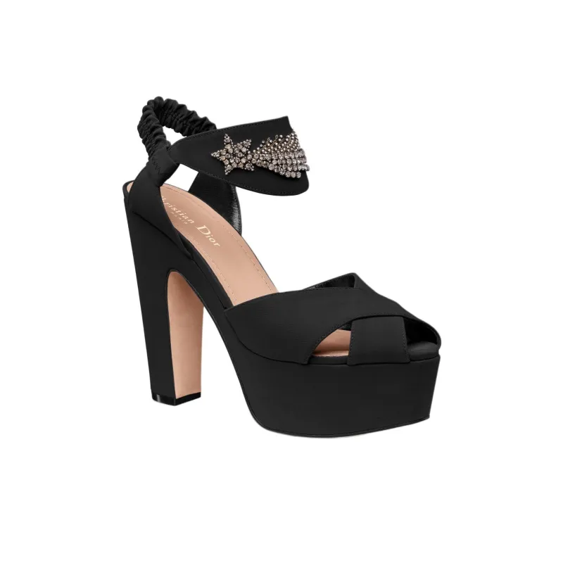 DIOR Muse Chunky Heel High Heels 13cm Women's Black-2