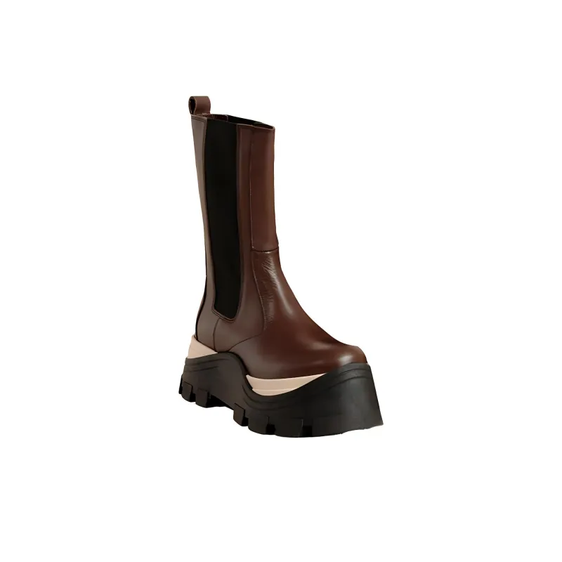 ALOHAS Crew Chelsea Boots Women's Dark Brown-1