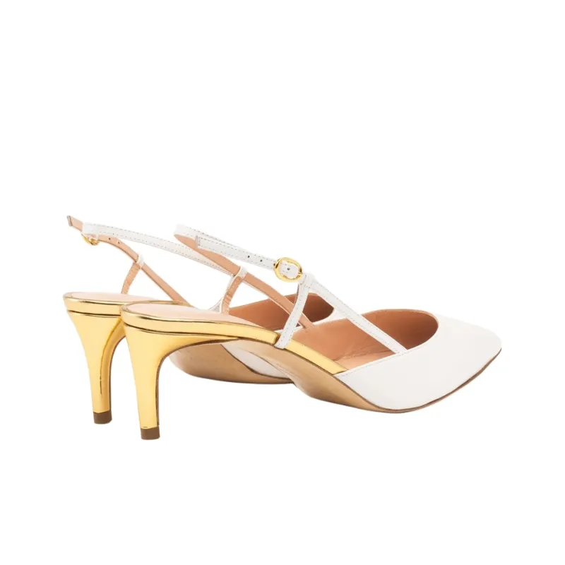 Rupert Sanderson Joyous Slim Heel High Heels 6cm Women's White-3
