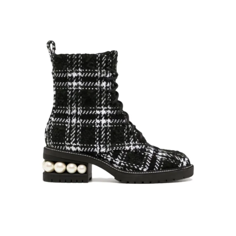 NICHOLAS KIRKWOOD Casati Ankle Boots Medium Heel Women's Black White-3
