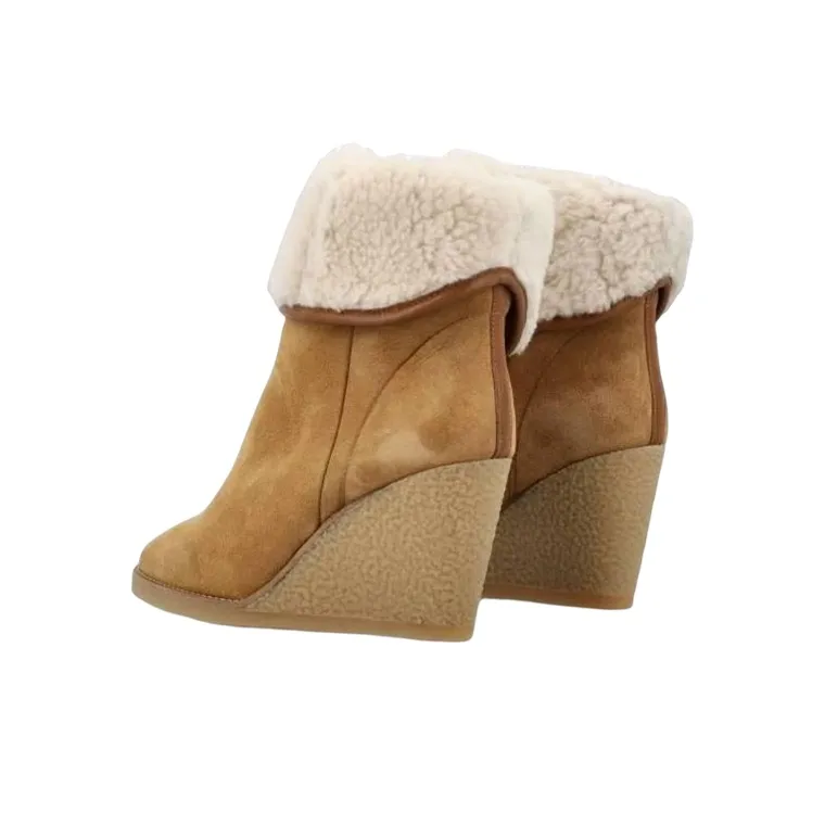 ISABEL MARANT Shearling Wedge Mules-3