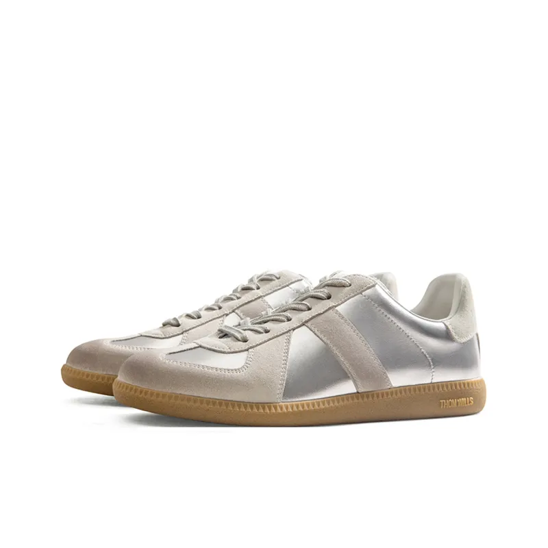 THOM WILLS Trendy Versatile Casual Sports German Army Trainers Skateboard Shoes Unisex Silver Gray-8