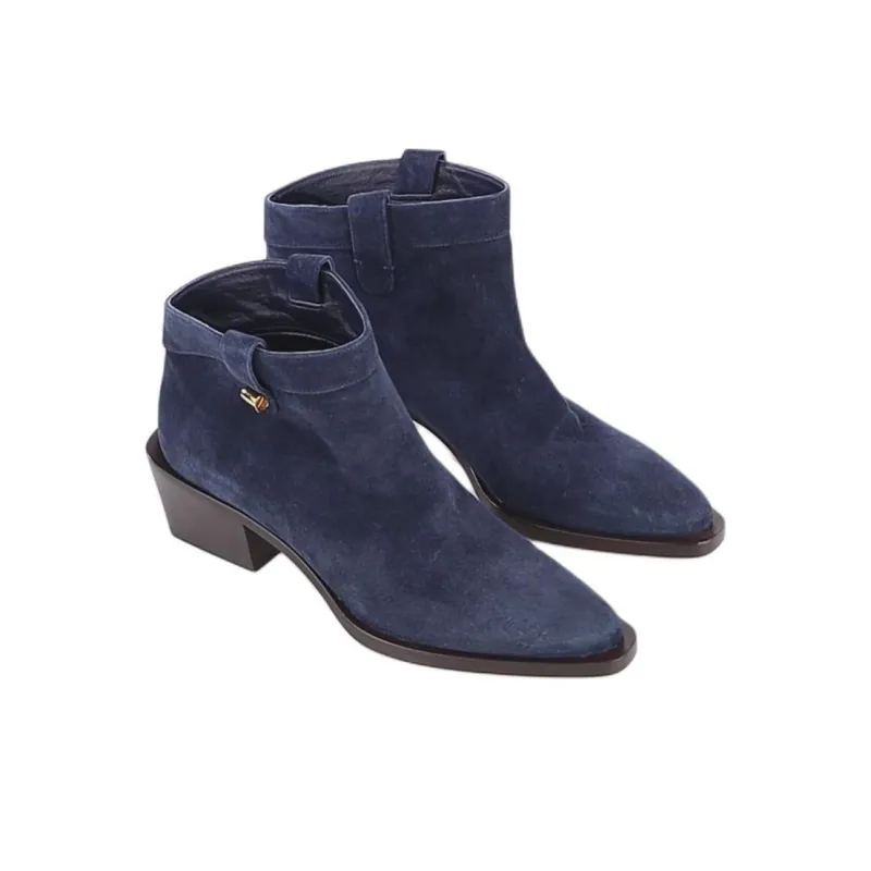 MAISON SKORPIOS Alexandra Ankle Boots 6cm Women's Marine Blue-3