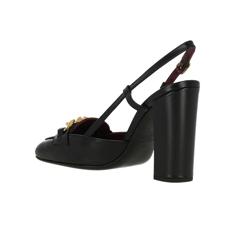Valentino VLogo Chain-Link Square Toe Pumps-3