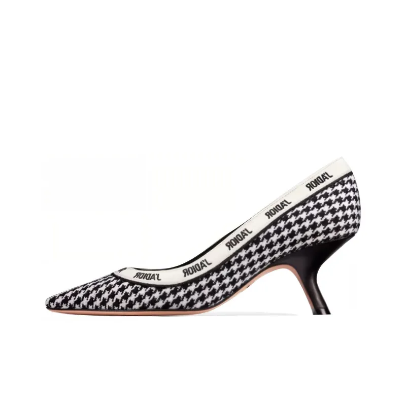 DIOR J'Adior Irregular Heel High Heels 6.5cm Women's Black White-0