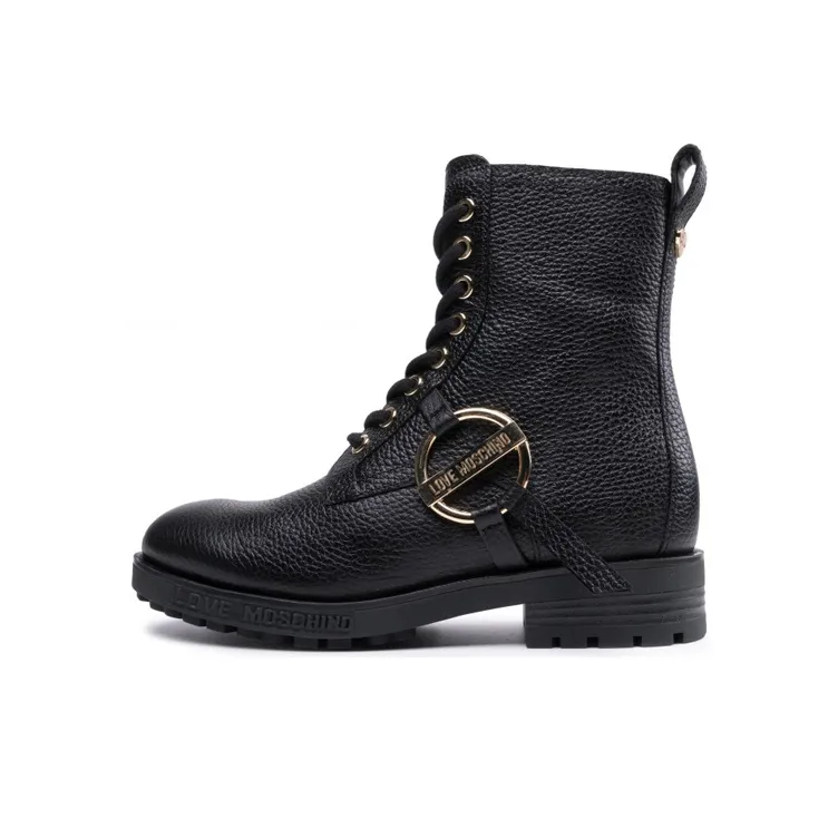 Love MOSCHINO Logo-plaque Lace-up Boots-0