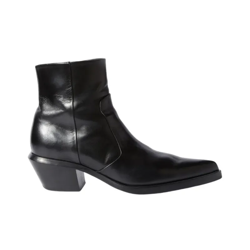 OFF WHITE Runway Texan Low Block Heel Boots-1