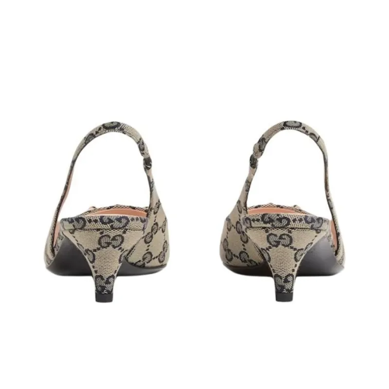 GUCCI 24 Spring And Summer Collection Slim Heel High Heels 4.5cm Women's Beige Blue-4