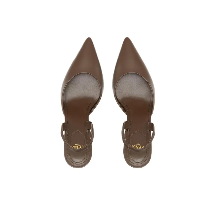 FENDI Leather Slingback Pumps-3