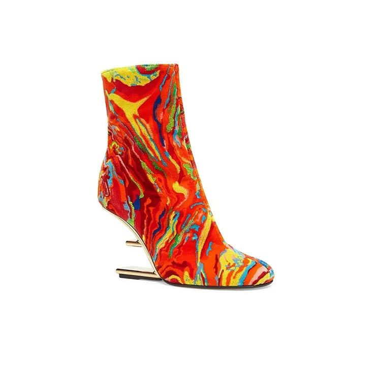 FENDI Fendi First Fashion Ankle Boots Women's Red-1