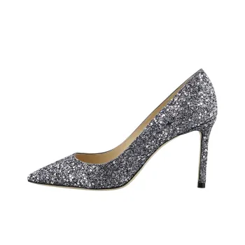 Jimmy Choo ROMY Slim Heel High Heels 8.5cm Women's Silver