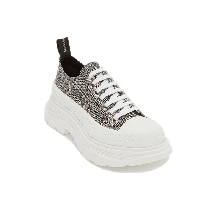 Alexander McQueen Tread Slick Ankle Length Martin Boot Women's Black White Silver-2