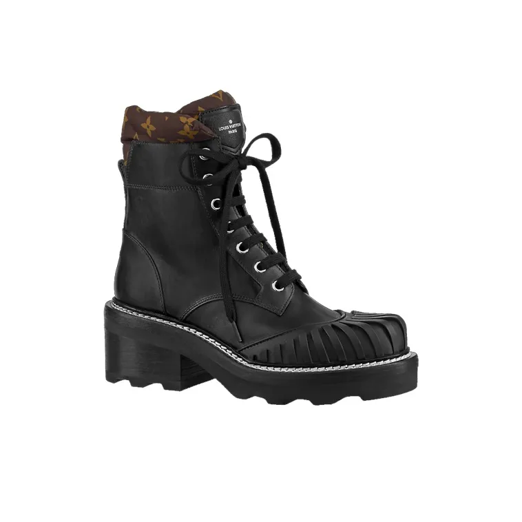 LOUIS VUITTON Beaubourg Louis Vuitton LV Ankle Boots Women's Black-1
