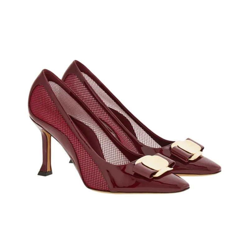 FERRAGAMO 85mm Mesh-panel Pumps-2
