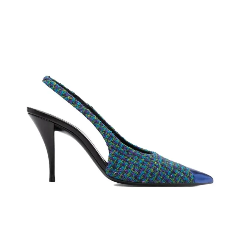 SAINT LAURENT Vesper High Heels Women's Blue-1