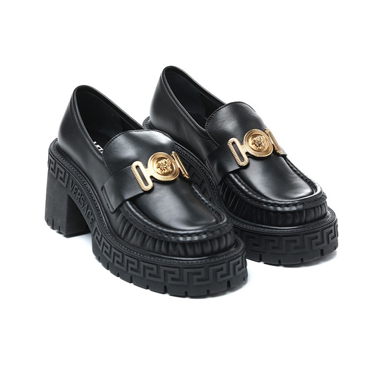 VERSACE 10135681A096081W010 関税送料込 VERSACE Loafers Women's Black - POIZON