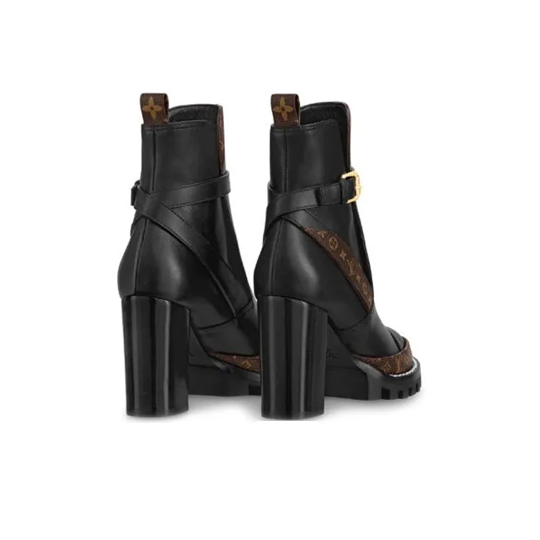 LOUIS VUITTON Star Trail Ankle-Length Boots Women's Black-4