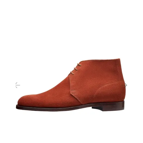 CROCKETT & JONES Chukka Ankle Boots Men's Red Brown