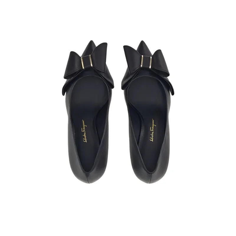 FERRAGAMO Slim Heel High Heels 7cm Women's Black-4