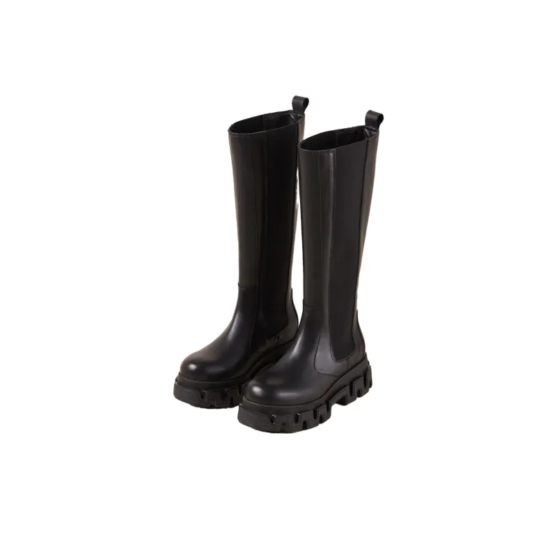 ALOHAS Knee-High Chelsea Boots 5.5cm Women's Black-2