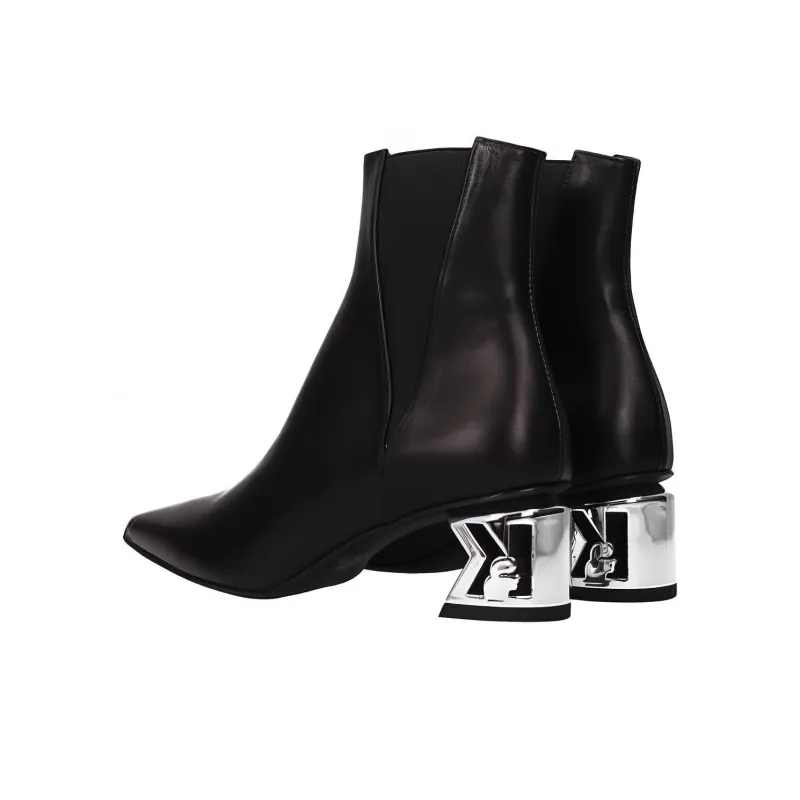 KARL LAGERFELD Short Chelsea Boots 5.5cm Women's Black-4