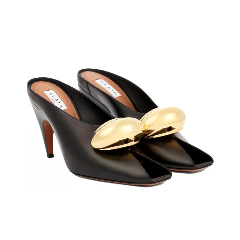 Alaia Slim Heel High Heels Women's Black-3