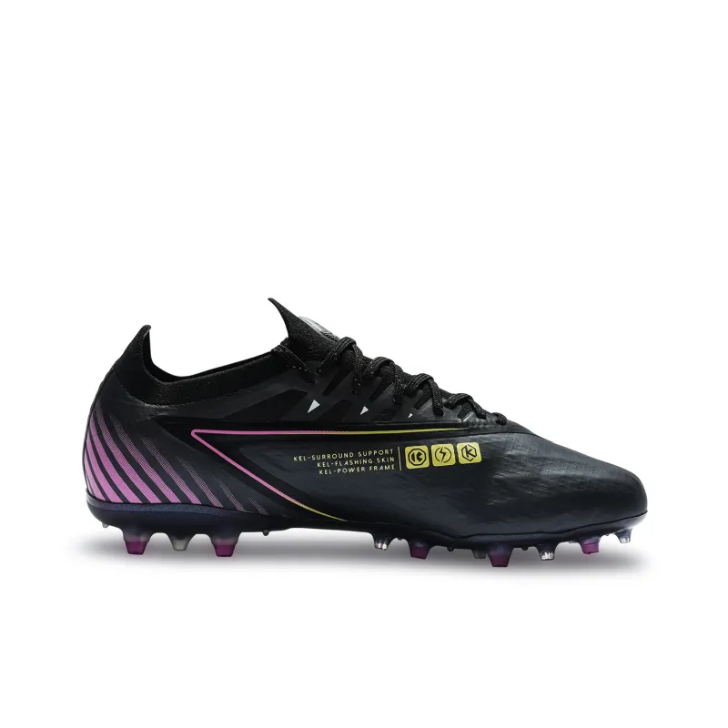 KELME Glimpse MG Rubber Short Studs Artificial Ground Natural Ground Cushioned Slip Resistant Soccer Shoes Unisex Black-2