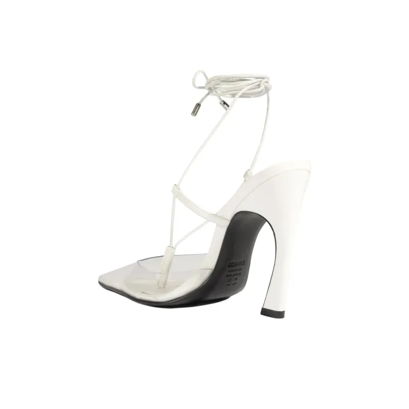 Schutz Elyras Irregular Heel High Heels 11cm Women's White-3