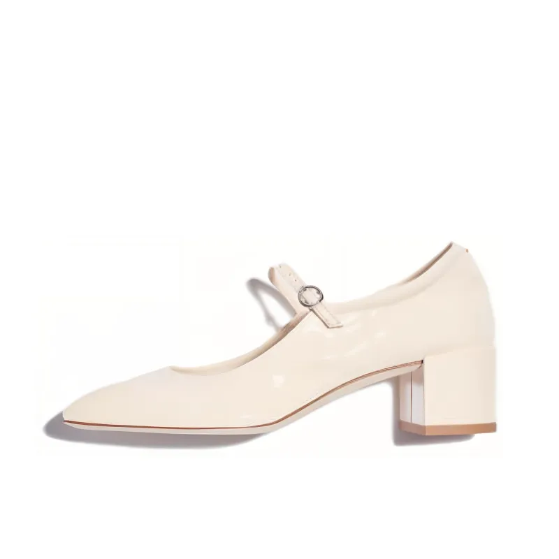 Aeyde Chunky Heel High Heels 4.5cm Women's Beige-0
