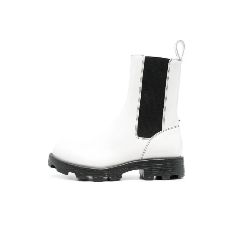 DIESEL Short Chelsea Boots Women's White-0