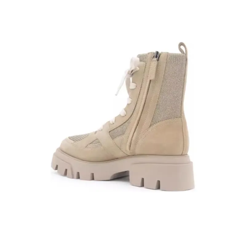 Brunello Cucinelli Round-Toe Lace-Up Ankle Boots Women's-3