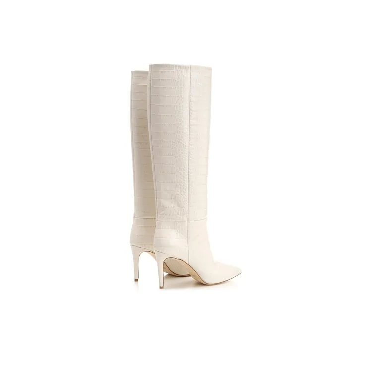 Paris Texas 90mm Snakeskin-effect Knee-length Boots-3