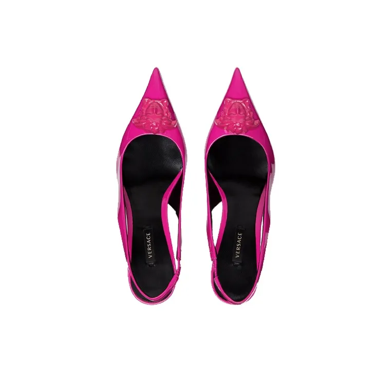 VERSACE La Medusa High Heels Women's Rose Red-3