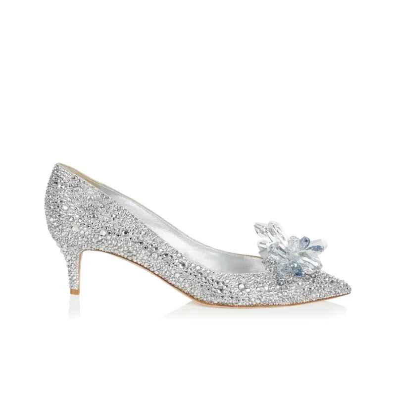 Jimmy Choo Allure Slim Heel High Heels 5cm Women's Silver White-1