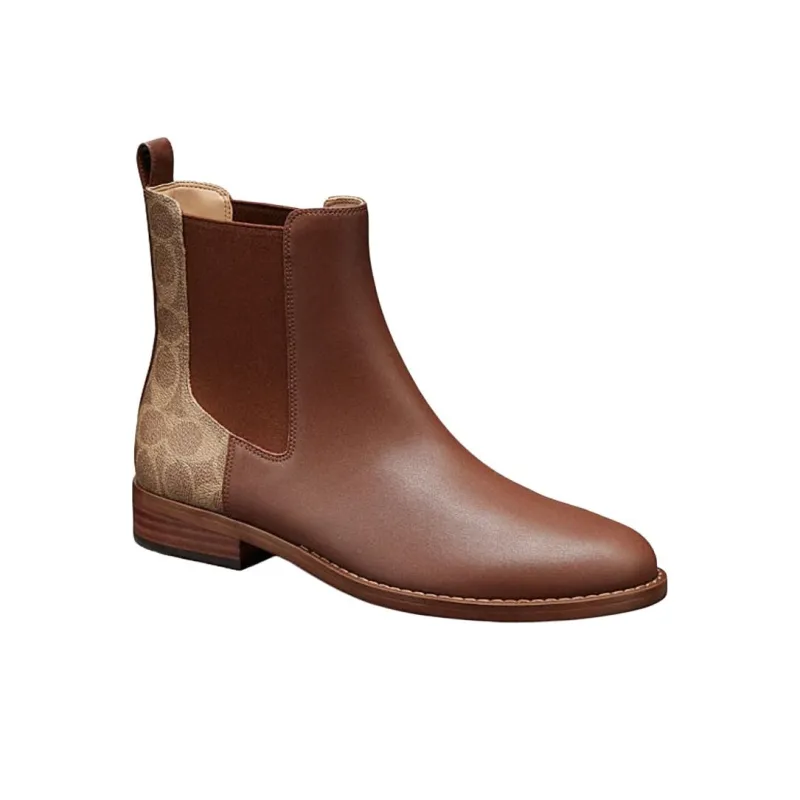 COACH Short Chelsea Boots Women's Brown-2