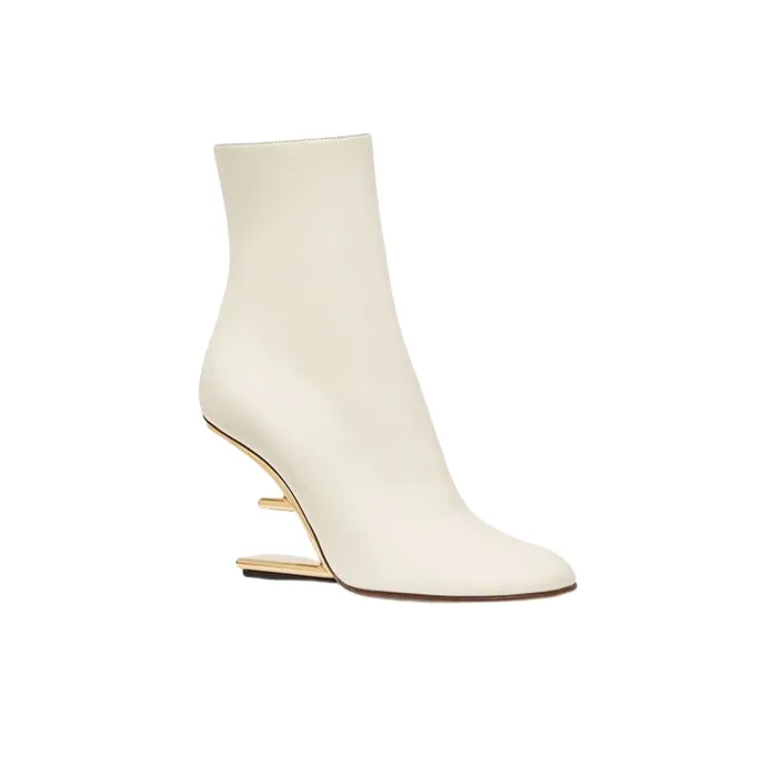 FENDI Ankle Boots 8.9cm Women's White-2