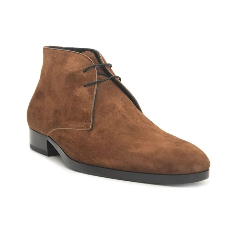 SAINT LAURENT Wyatt Ankle Boots Men's Brown-3