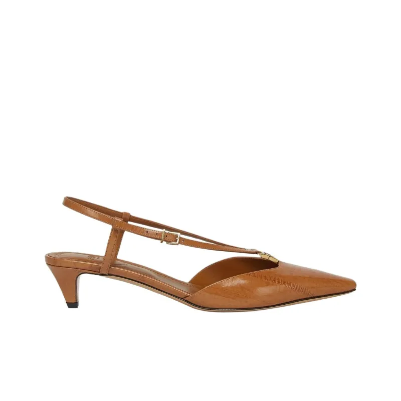 FENDI Ffold High Heels 4cm Women's Brown-1