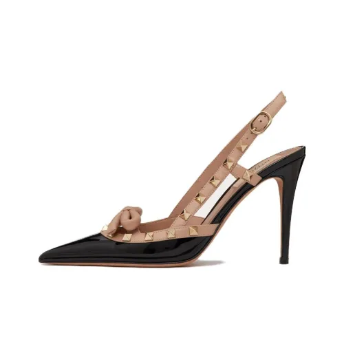 Valentino Gravani Rockstud Bow Pointed Toe Pumps
