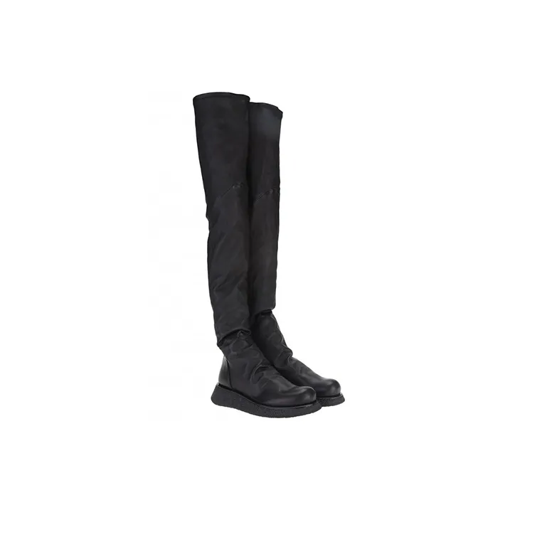 RICK OWENS/RO Creeper Para Stocking Knee-high Boots Women's Black-2