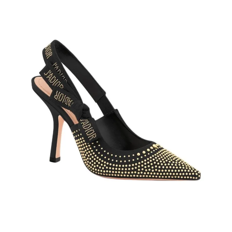 DIOR J'Adior Slim Heel High Heels 10cm Women's Yellow Brown-2