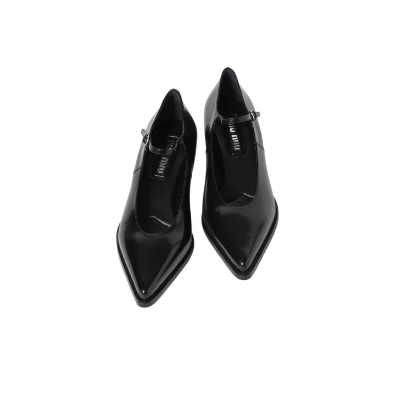 MIU MIU Slim Heel High Heels 3.5cm Women's Black-3