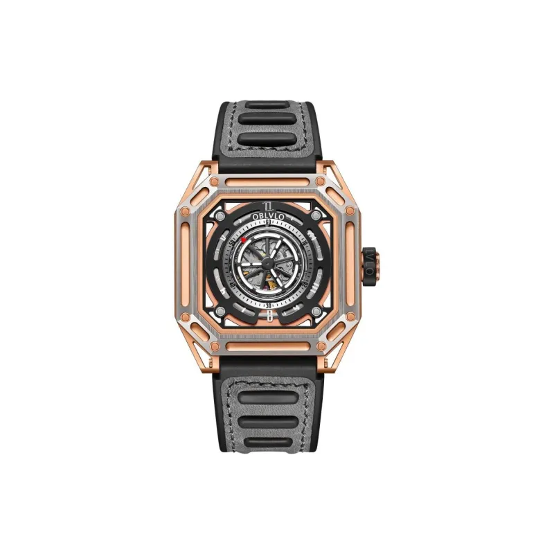 OBLVLO Automatic Mechanical Movement Watch Men's Watches Cut Out Dial-13
