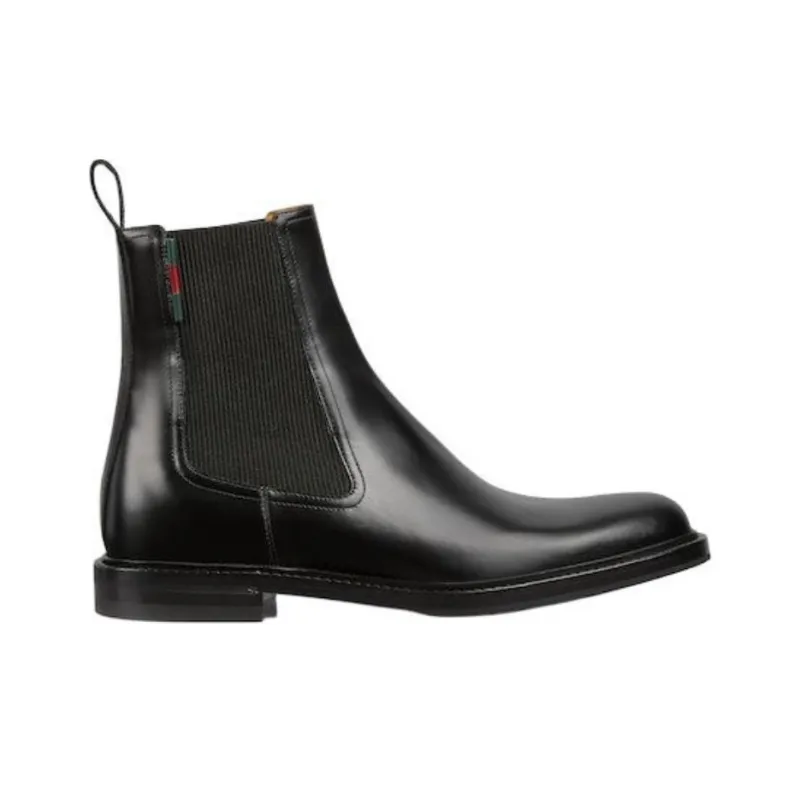 GUCCI Short Chelsea Boots Men's Black-1