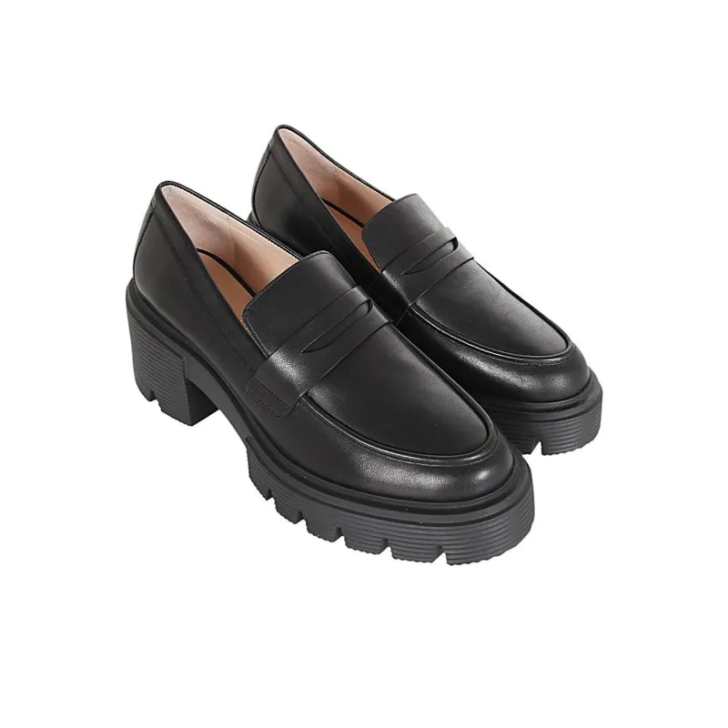 Stuart Weitzman/SW Chunky Heel Platform Shoes Women's Black-3