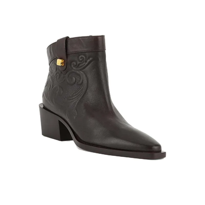 MAISON SKORPIOS Alexandra Cordoba Ankle Boots 6cm Women's Chocolate-2