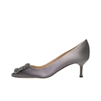 MANOLO BLAHNIK Hangisi Slim Heel High Heels 5cm Women's Gray