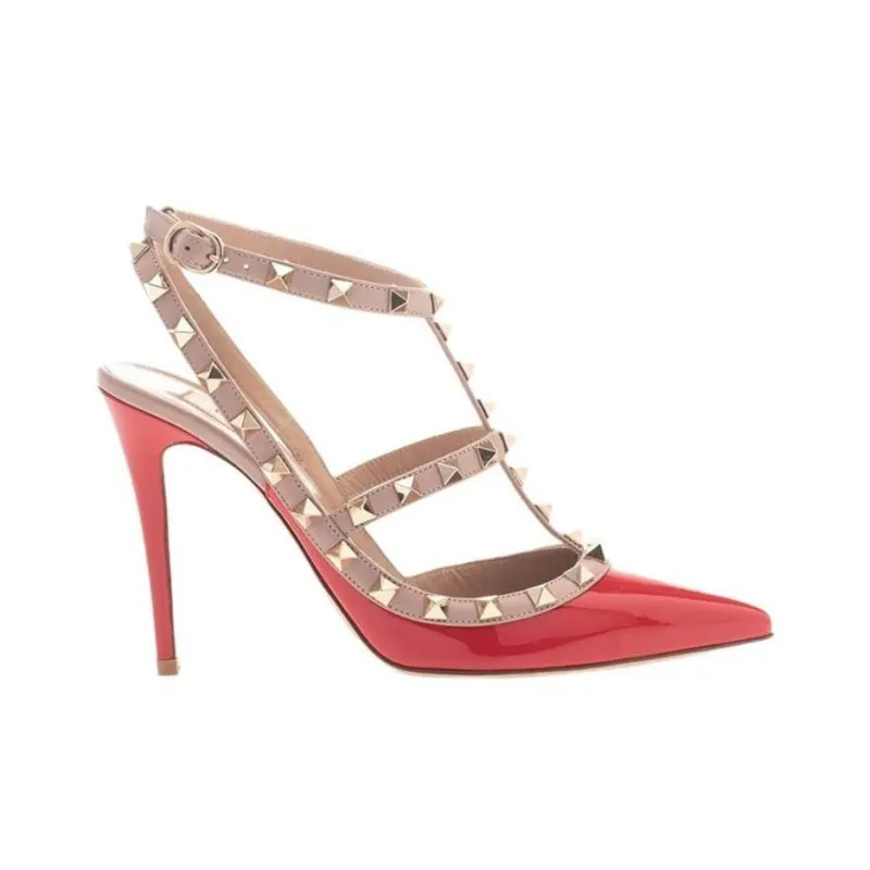 Valentino Slim Heel High Heels 10cm Women's Red-1