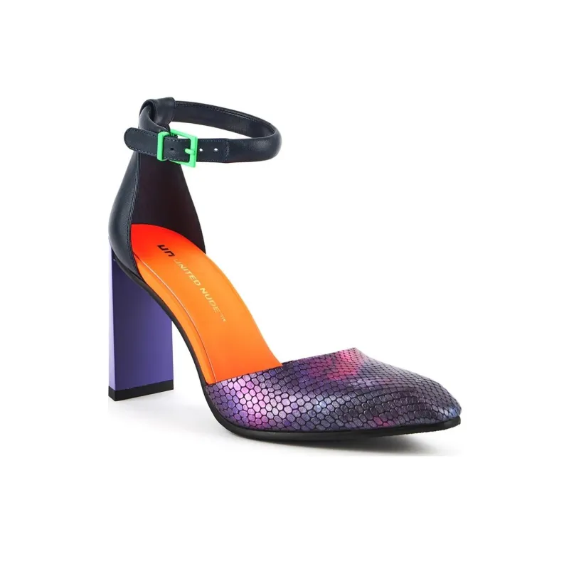 UNITED NUDE Block Heel High Heels 8cm Women's Purple-2